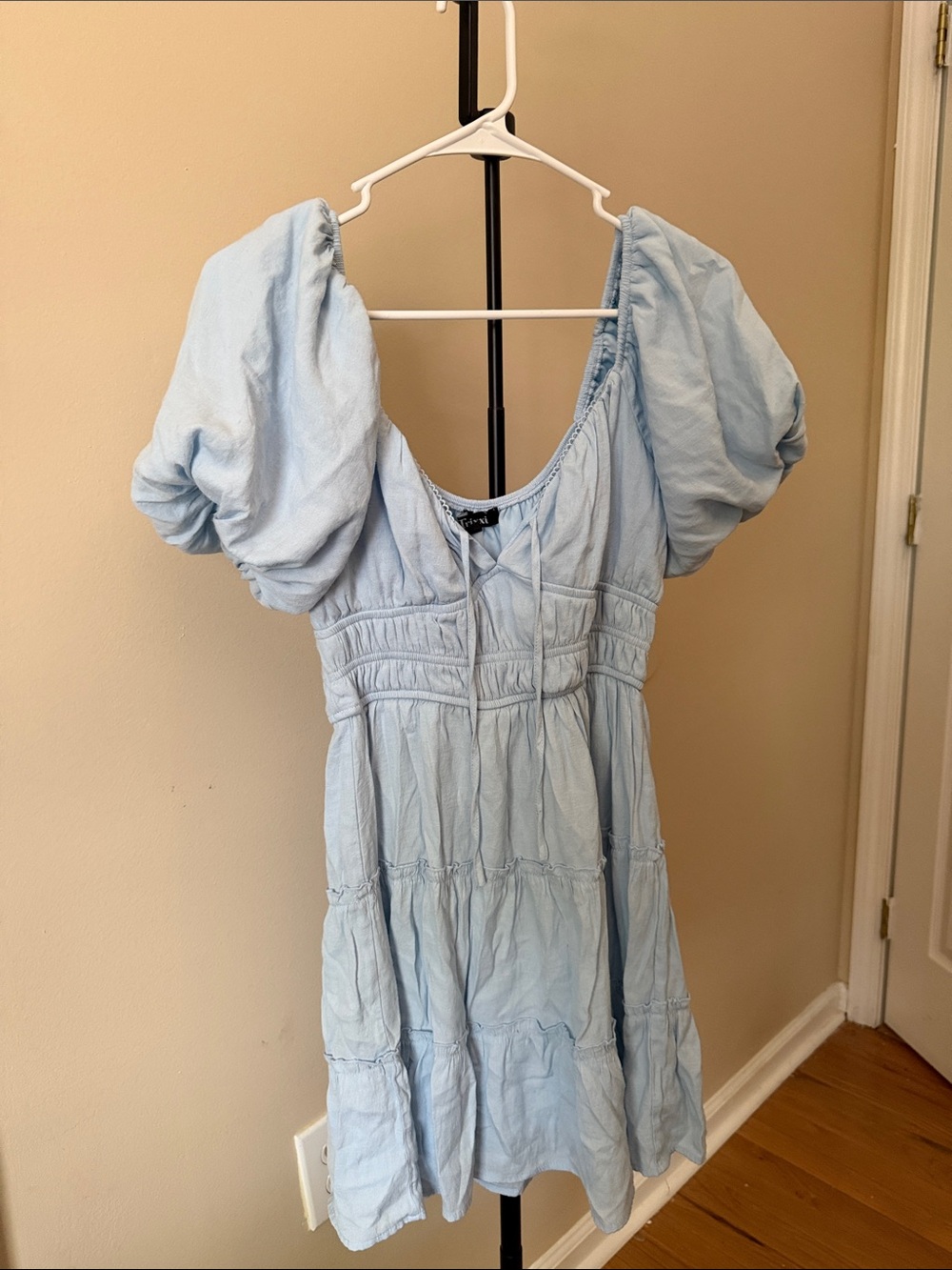 Trixxi Light Blue Puff Sleeve Sundress